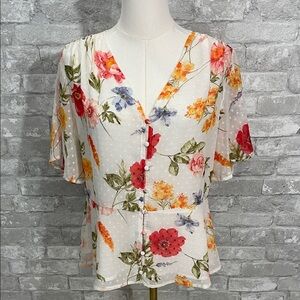 Ellison Multicolor Floral V-Neck Blouse